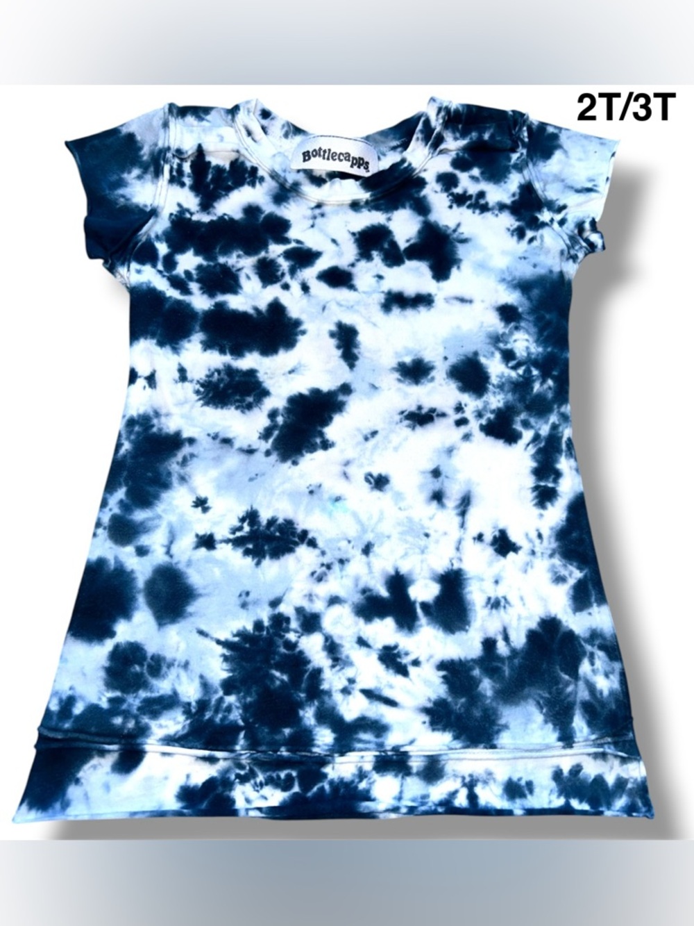 Navy Tie-Dye Short Sleeve Kids T-shirt Dress Size 2T/3T. 100% cotton